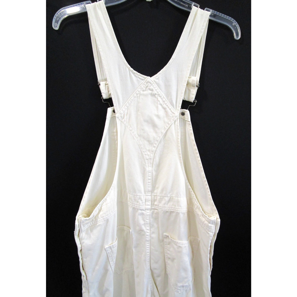 EUC! Zara Ivory Canvas Bib Carpenter Overalls Women Sz M - Picture 9 of 13